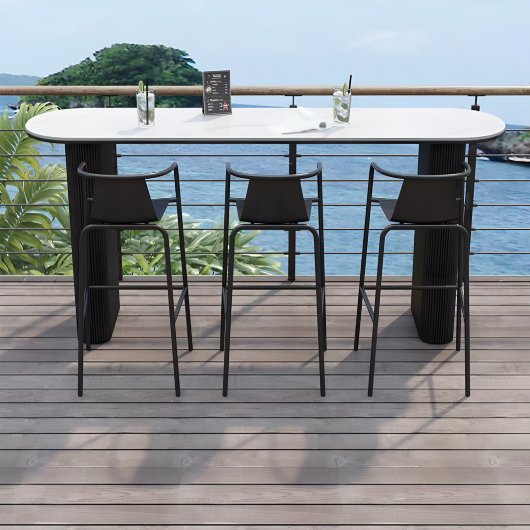 ZORYNQEL Modern Outdoor Sintered Stone Bar Table - Cassa Haus Singapore