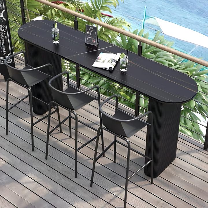 ZORYNQEL Modern Outdoor Sintered Stone Bar Table - Cassa Haus Singapore