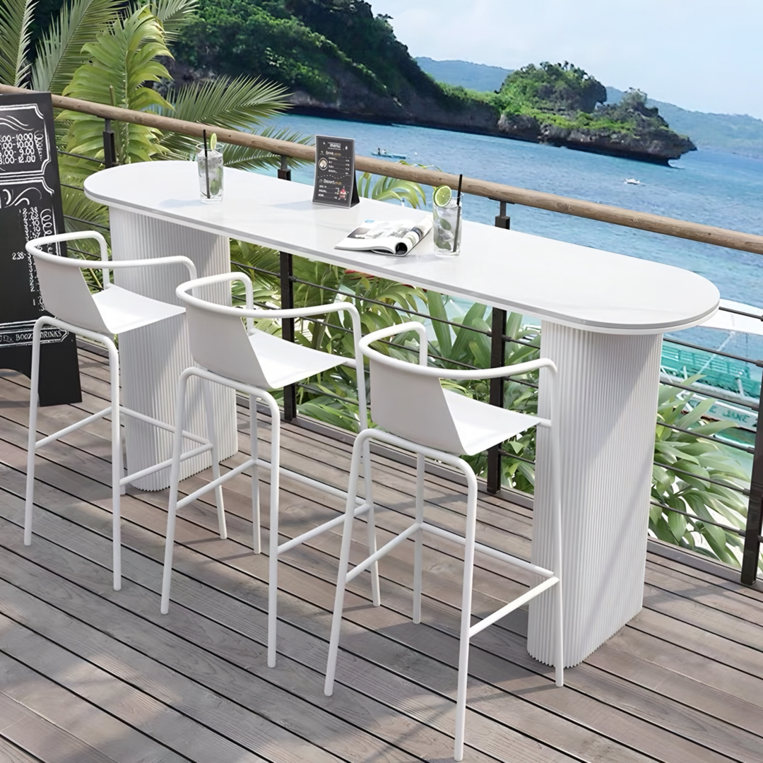 ZORYNQEL Modern Outdoor Sintered Stone Bar Table - Cassa Haus Singapore
