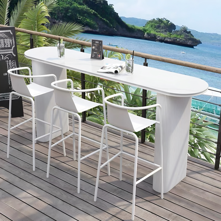 ZORYNQEL Modern Outdoor Sintered Stone Bar Table - Cassa Haus Singapore