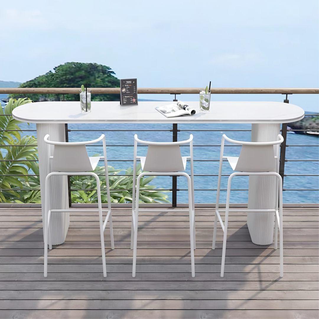 ZORYNQEL Modern Outdoor Sintered Stone Bar Table - Cassa Haus Singapore