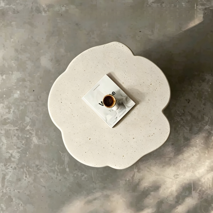 CALYRA Modern Travertine Side Table - Cassa Haus Singapore