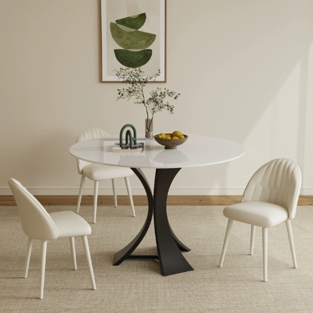 ARCOVA Modern Sintered Stone Round Dining Table - Cassa Haus Singapore