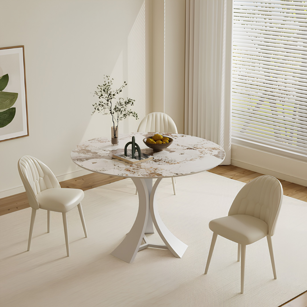 ARCOVA Modern Sintered Stone Round Dining Table - Cassa Haus Singapore