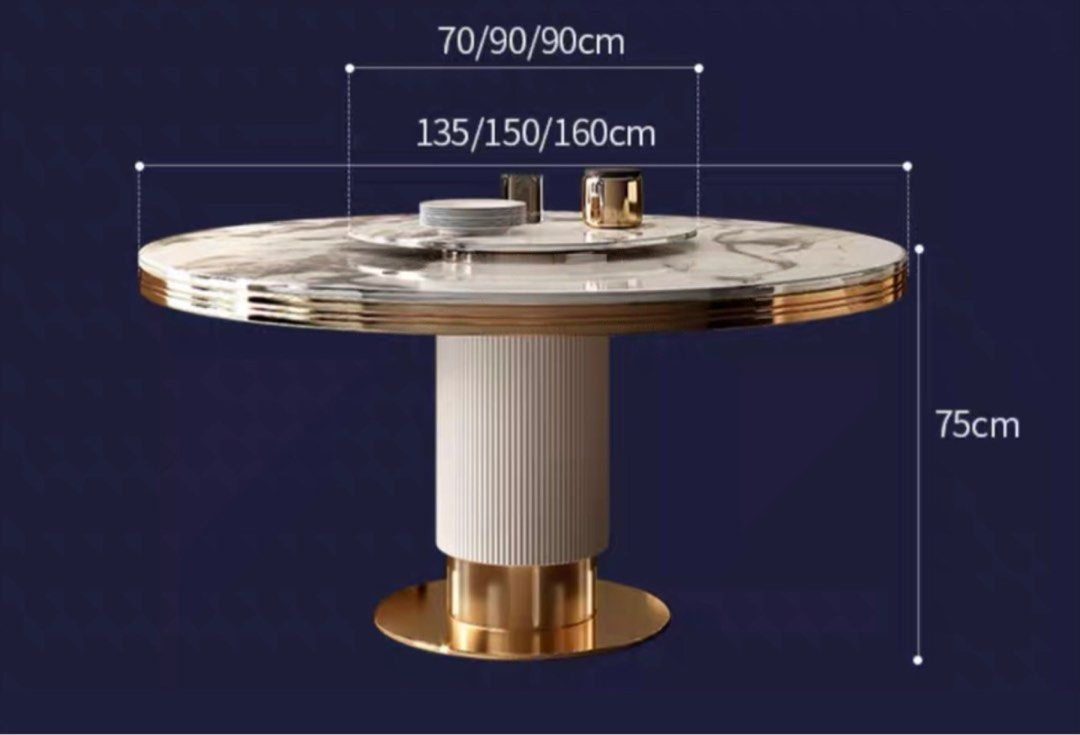 CORONET Luxurious Round Marble Dining Table