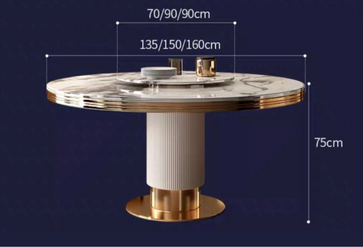 CORONET Luxurious Round Marble Dining Table