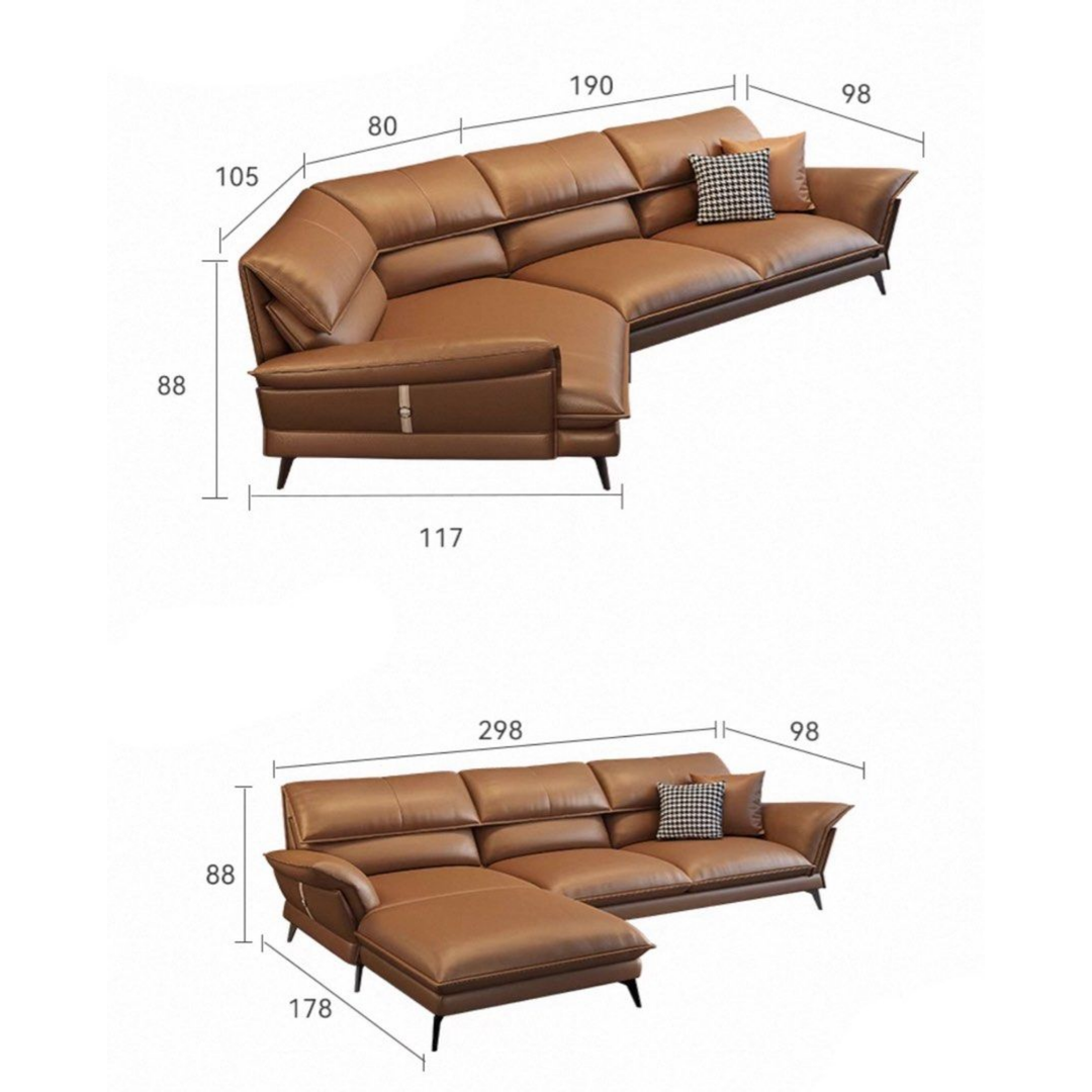 TOZIEO Modern Genuine Leather Sofa - Radical Homes Singapore