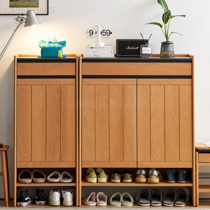 KAILO Japandi Solid Wood Shoe Cabinet