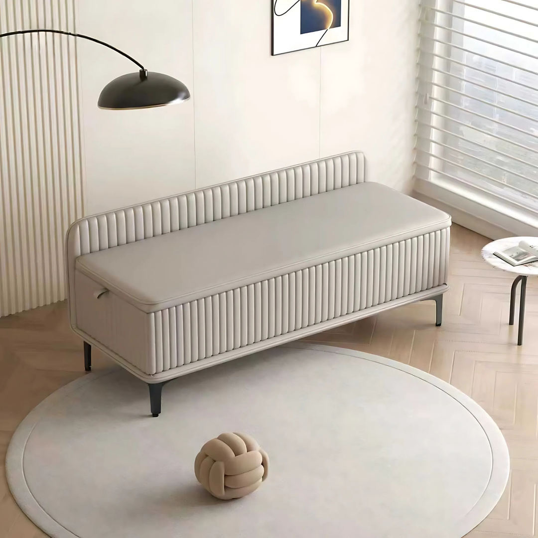 SANTKI Modern Leather Storage Bench - Radical Homes Singapore