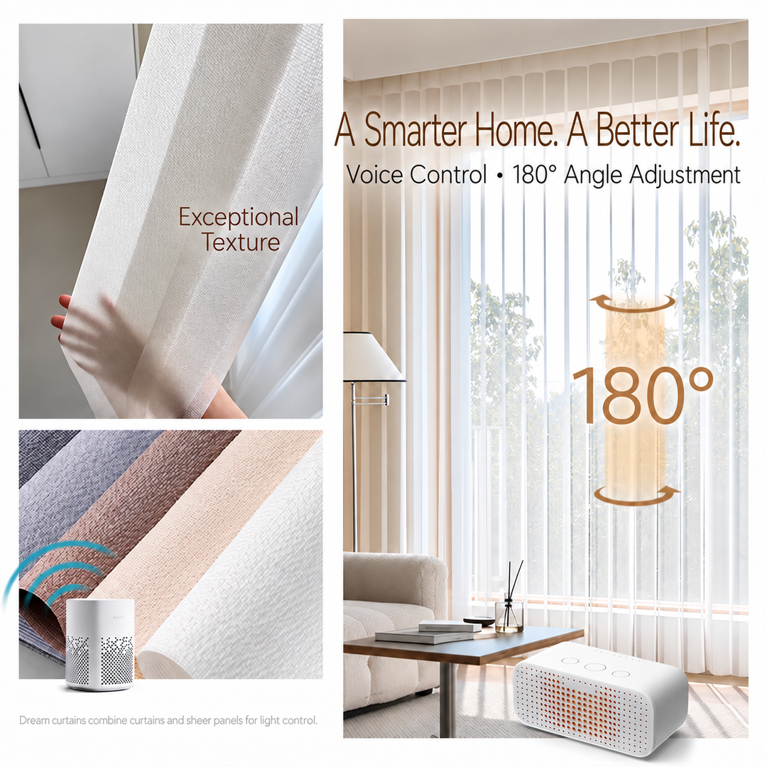Smart Motorised Dream Curtains Vertical Sheer Blinds - Cassa Haus Singapore