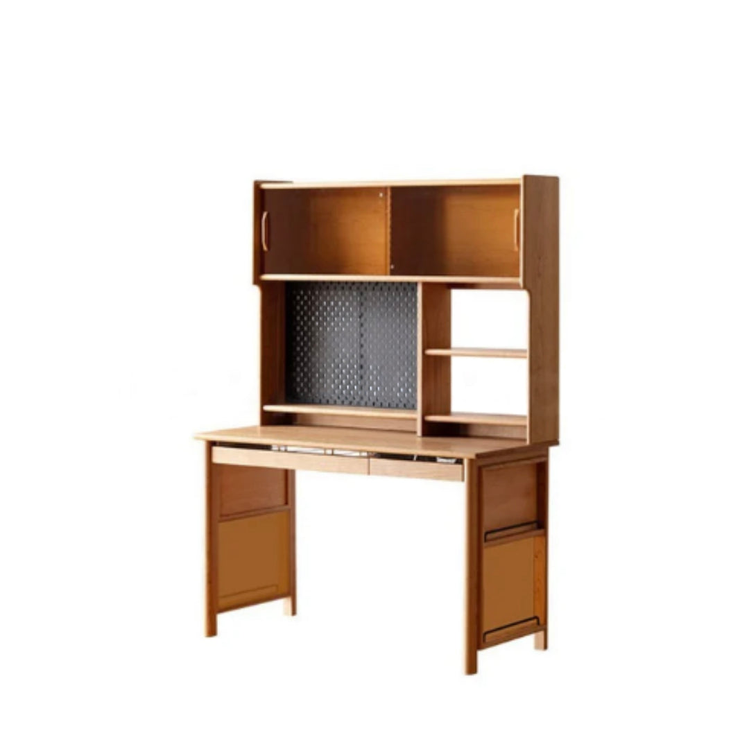 ERNEST Modern Solid Wood Study Table With Cabinet