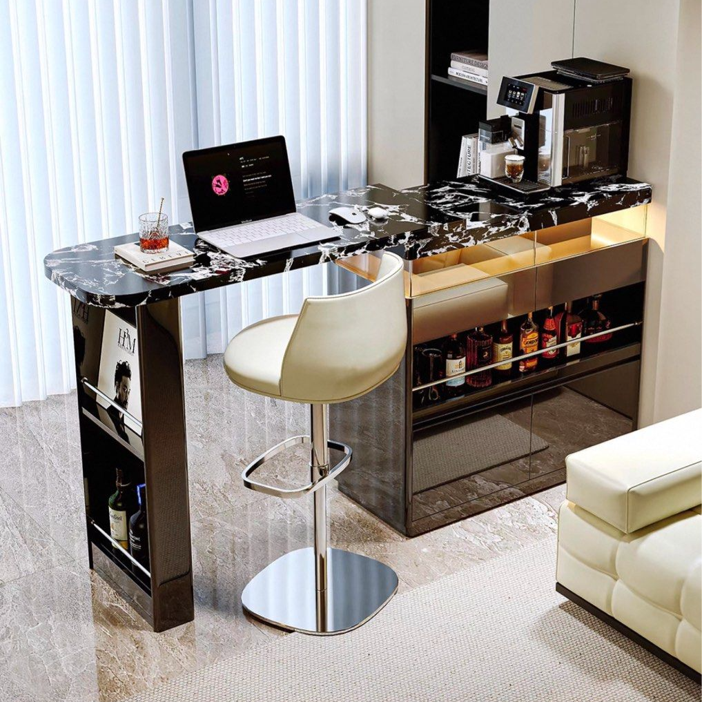 JANGGA Modern Sintered Stone Bar Table - Radical Homes Singapore