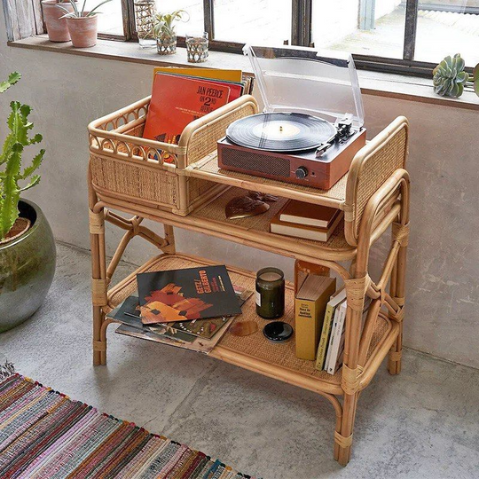 LOFT Rustic Rattan Bar Cart - Cassa Haus Singapore