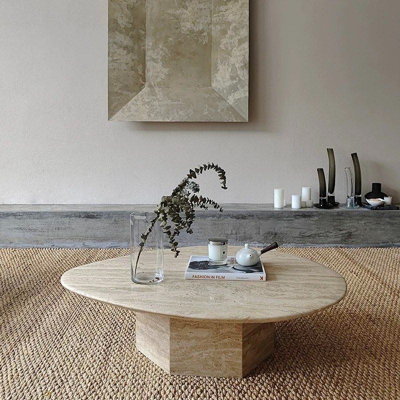 CRAIE Modern Travertine Coffee Table - Radical Homes Singapore