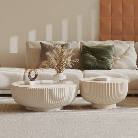 ALVESSA Modern Fluted Round Coffee Table - Cassa Haus Singapore