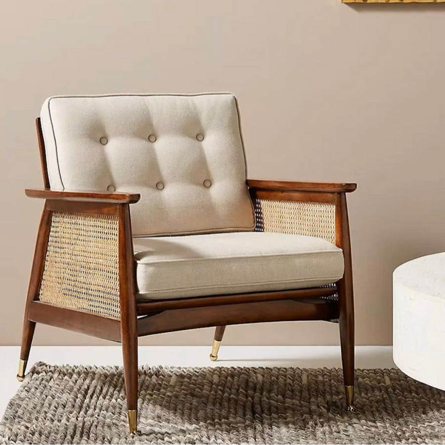 LINCOLN Solid Wood Lounge Chair - Radical Homes Singapore
