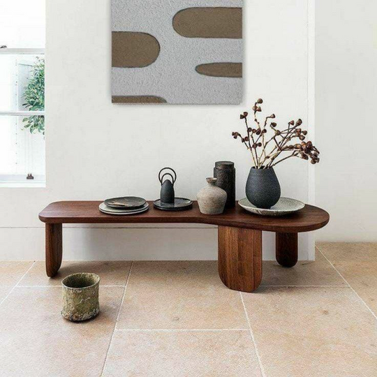 ALVERO Walnut Wood Bench - Cassa Haus Singapore