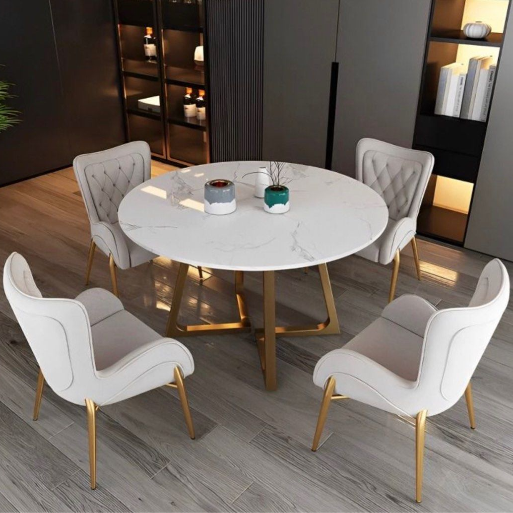 ROTONDA Modern Round Marble Dining Table - Cassa Haus Singapore