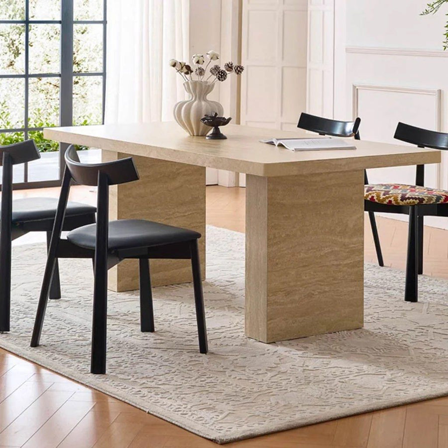 ALEXO Modern Travertine Dining Table - Radical Homes Singapore
