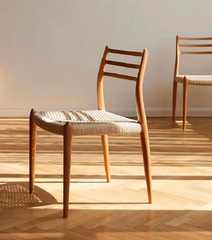 SERIO Solid Wood & Rattan Dining Chair - Radical Homes Singapore