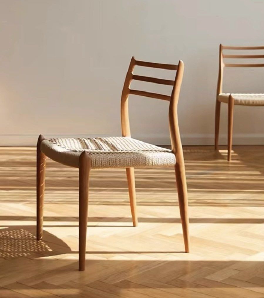 SERIO Solid Wood & Rattan Dining Chair - Radical Homes Singapore