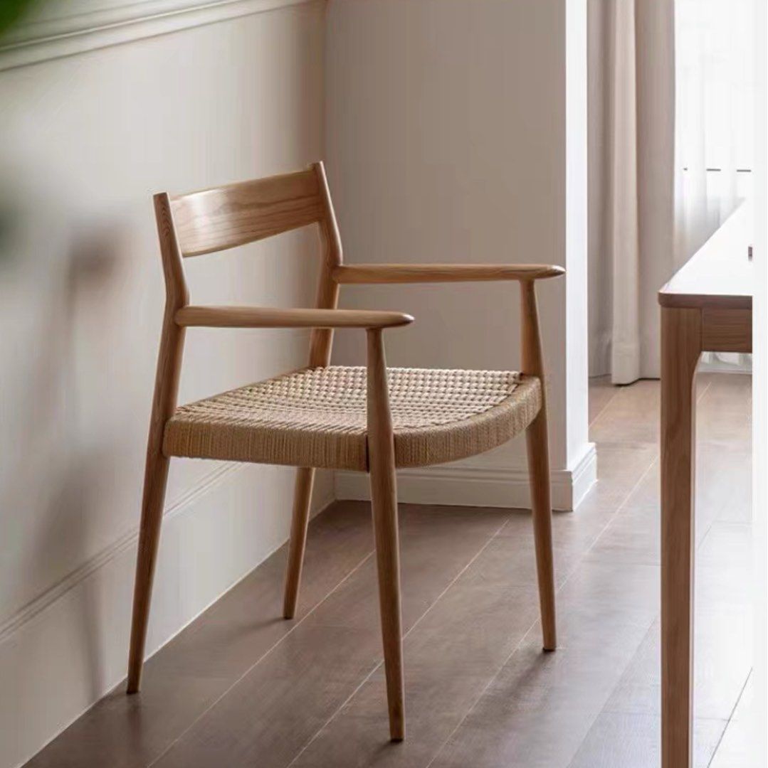 TIERRA Japandi Rope Woven Dining Chair - Radical Homes Singapore