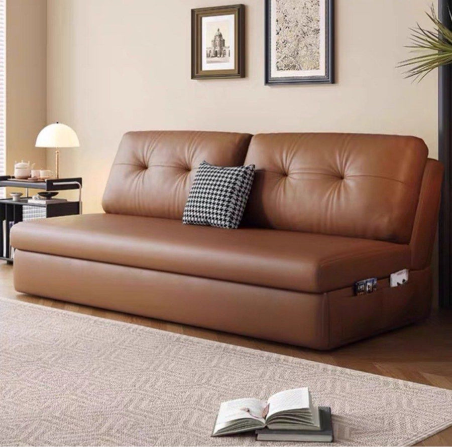 ZANI Scratch Resistant Leather Storage Sofa Bed - Radical Homes Singapore