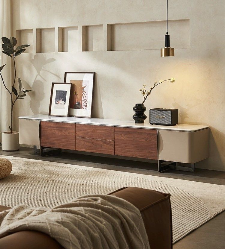 VACLA Modern Saddle Leather TV Console - Radical Homes Singapore