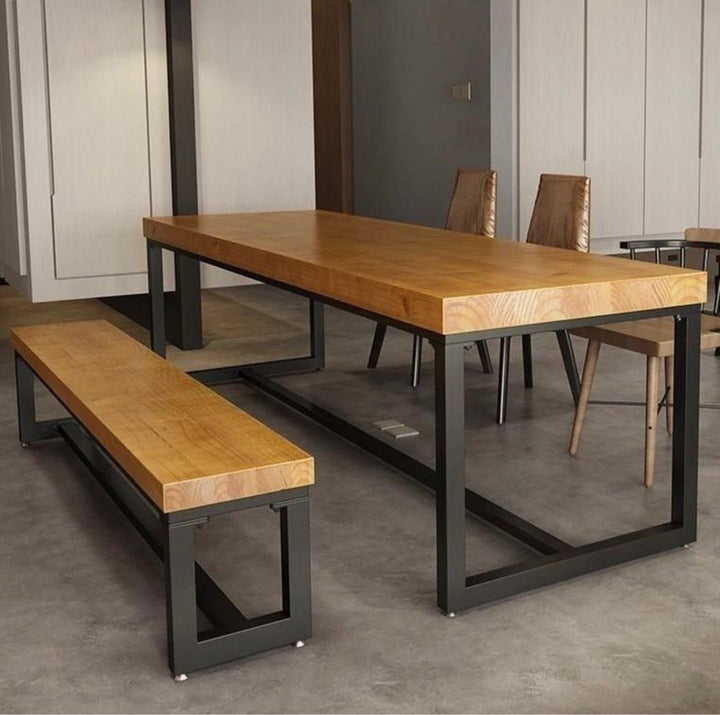 ELDEN Rustic Pine Wood Dining / Office Table - Radical Homes Singapore