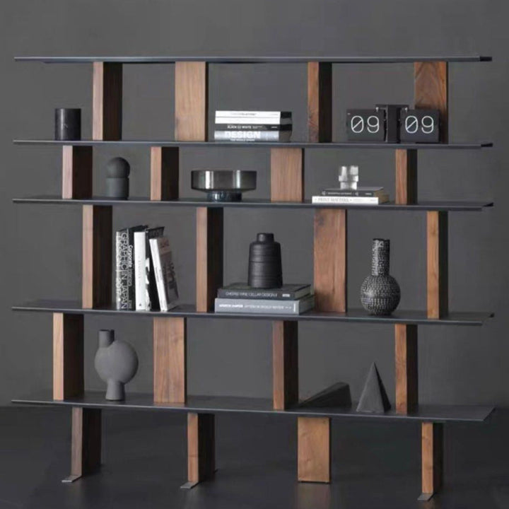 NEIVA Modern Walnut Display Shelf - Radical Homes Singapore