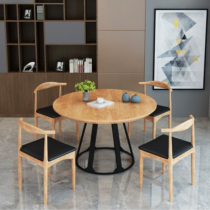BILLY Rustic Solid Wood Round Dining Table - Radical Homes Singapore