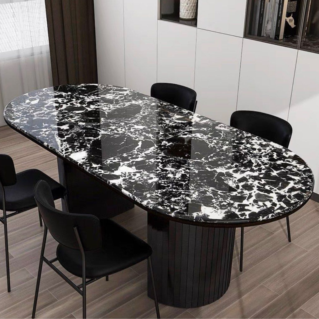 BOLDEN Modern Natural Marble Dining Table - Radical Homes Singapore
