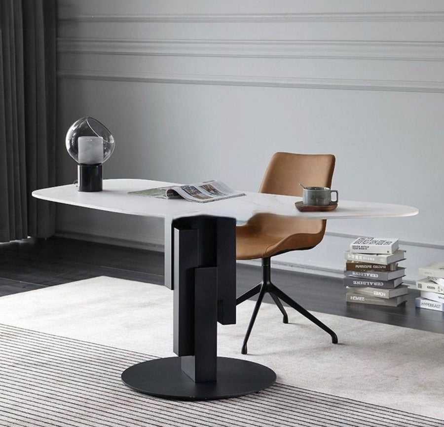 CLAYTON Modern Marble Office Table - Radical Homes Singapore
