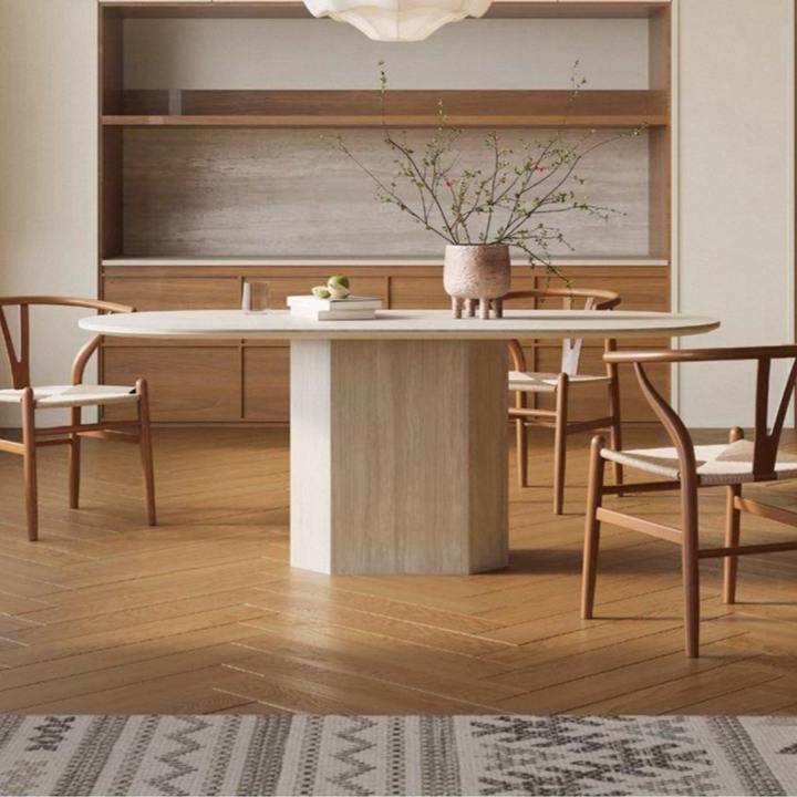 SAPPH Modern Travertine Dining Table - Radical Homes Singapore