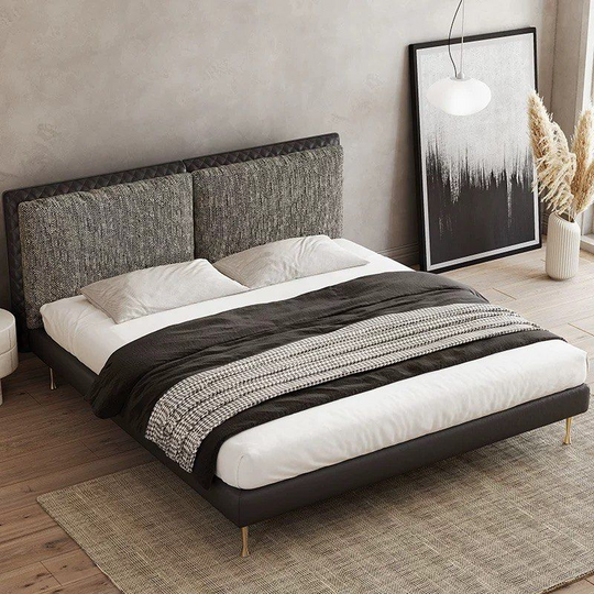 ZAVIK Modern Leather Bedframe - Cassa Haus Singapore