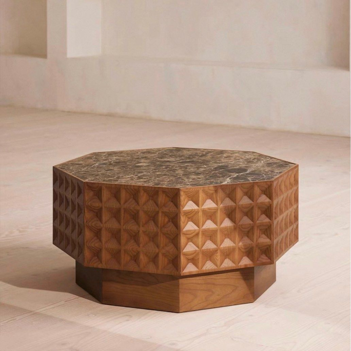 ROFIEL Rustic Marble Coffee Table - Radical Homes Singapore