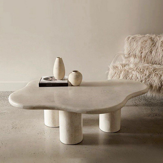 ESKARO Modern Travertine Coffee Table - Cassa Haus Singapore