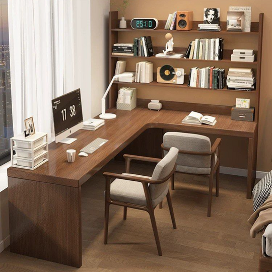 FREDERICK Modern Study Table With Display Shelves - Cassa Haus Singapore