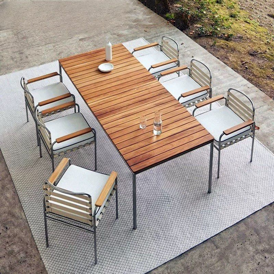 XYRAQEN Modern Outdoor Teak Wood Table - Cassa Haus Singapore