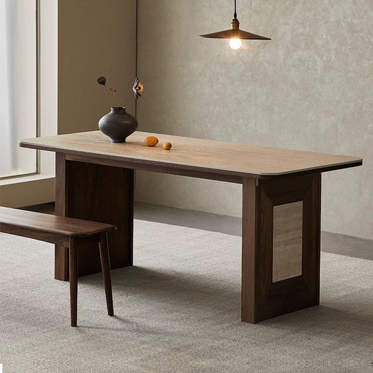 TERRAE Modern Travertine Dining Table - Cassa Haus Singapore