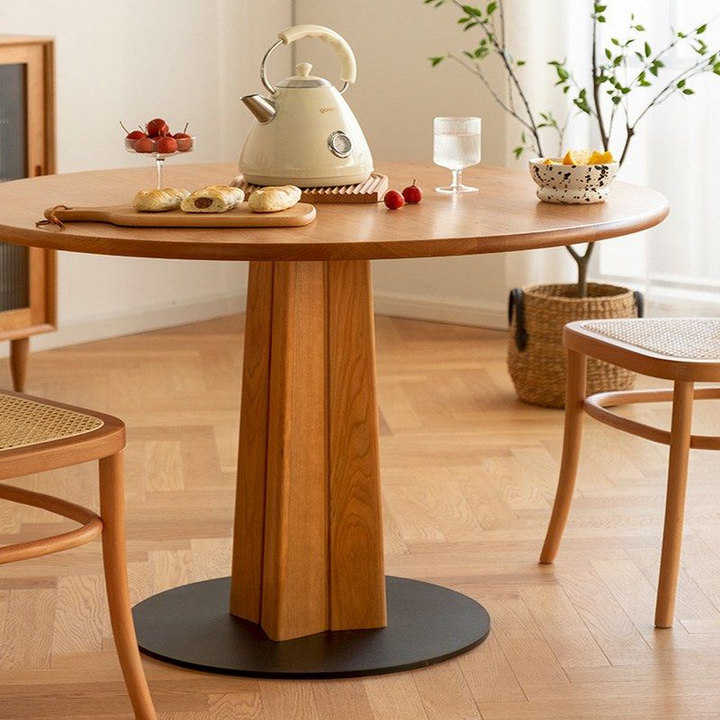 COLE Modern Solid Wood Round Dining Table - Radical Homes Singapore