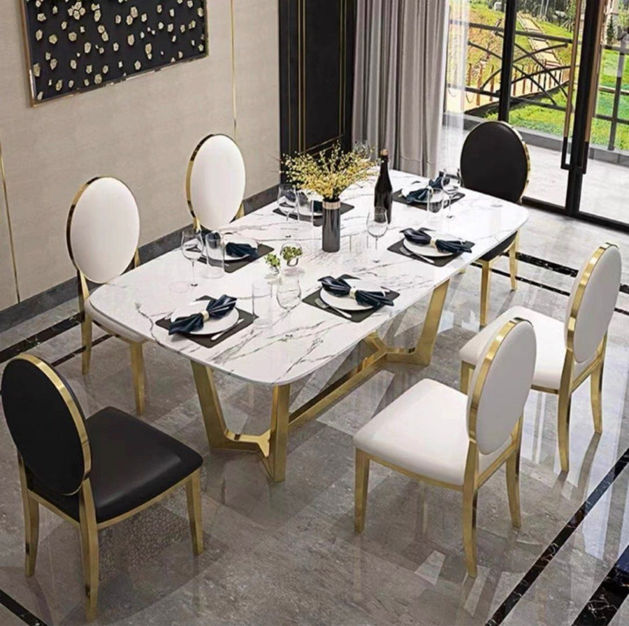 EDDY Modern Marble Dining Table - Radical Homes Singapore