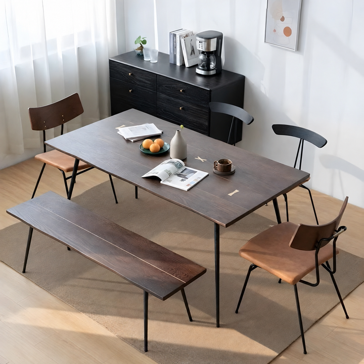 GILDEDGE Mid Century Solid Wood Dining Table