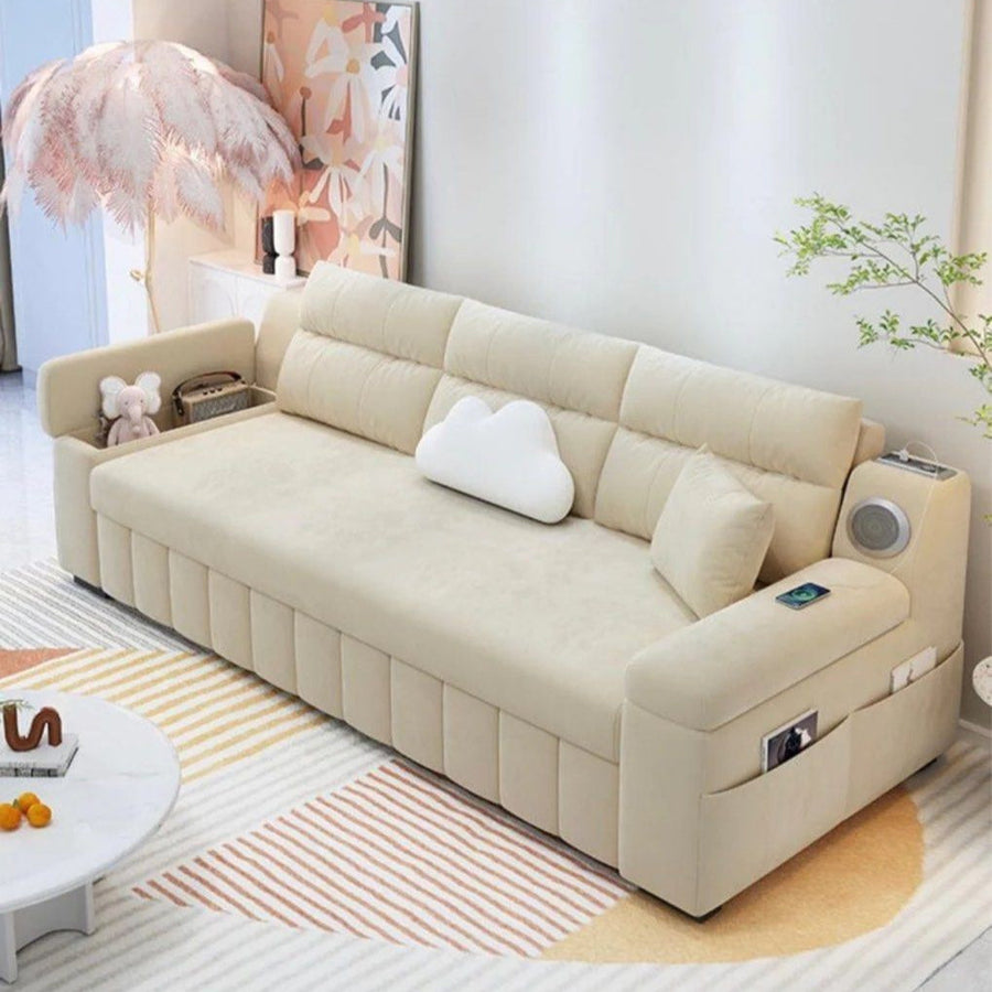 DAN Modern Velvet Storage Sofa Bed - Radical Homes Singapore