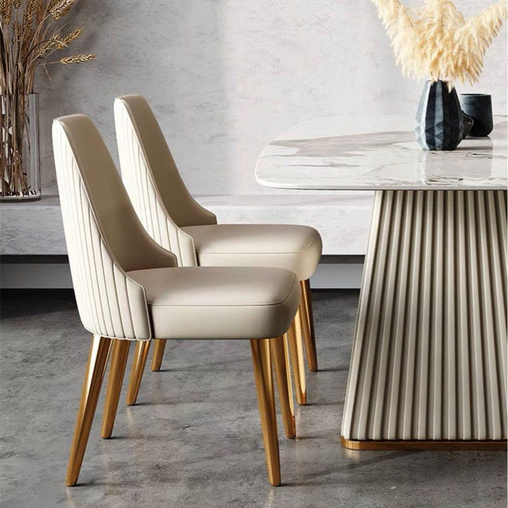 BREVORA Modern Leather Dining Chair