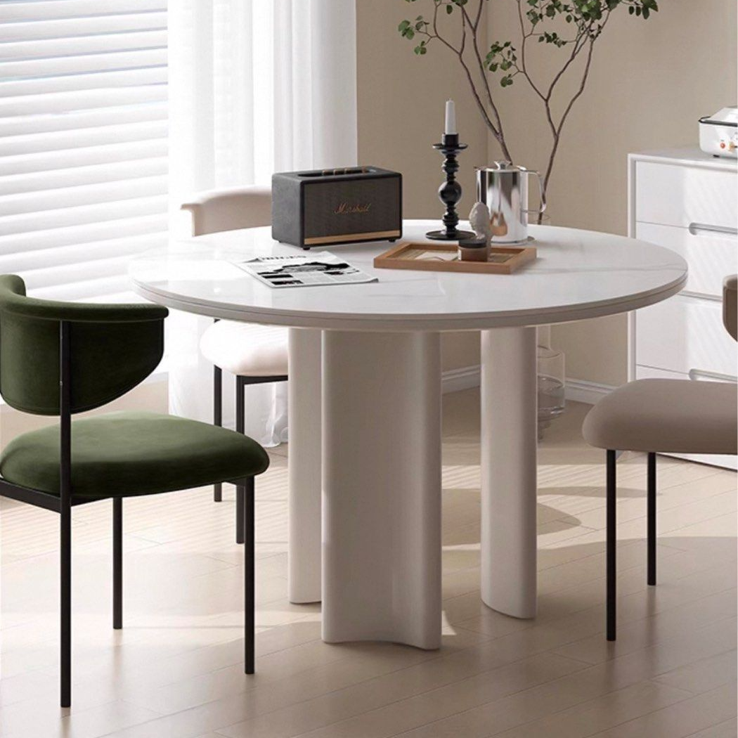 MYSA Modern Sintered Stone Round Dining Table - Radical Homes Singapore