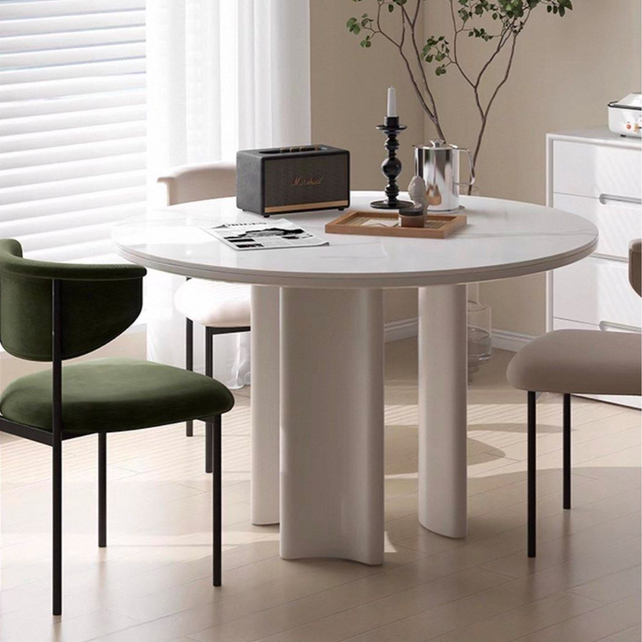 MYSA Modern Sintered Stone Round Dining Table - Radical Homes Singapore