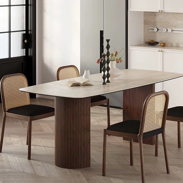 LORO Modern Travertine Dining Table - Radical Homes Singapore