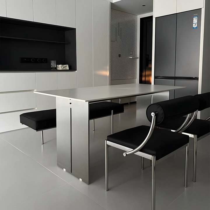 VERO Modern Stainless Steel Dining Table - Radical Homes Singapore