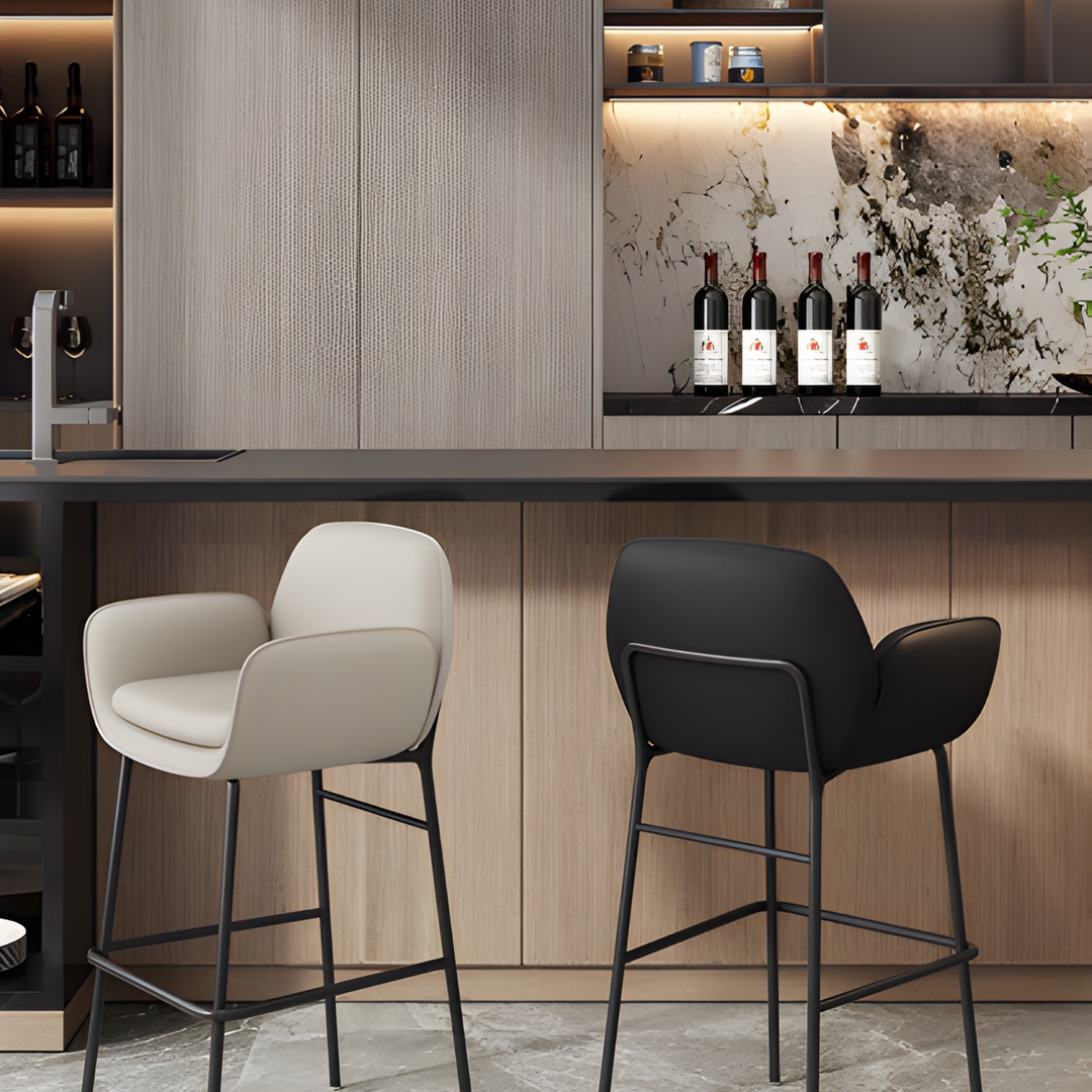 AZMIREL Modern Leather Bar Stool